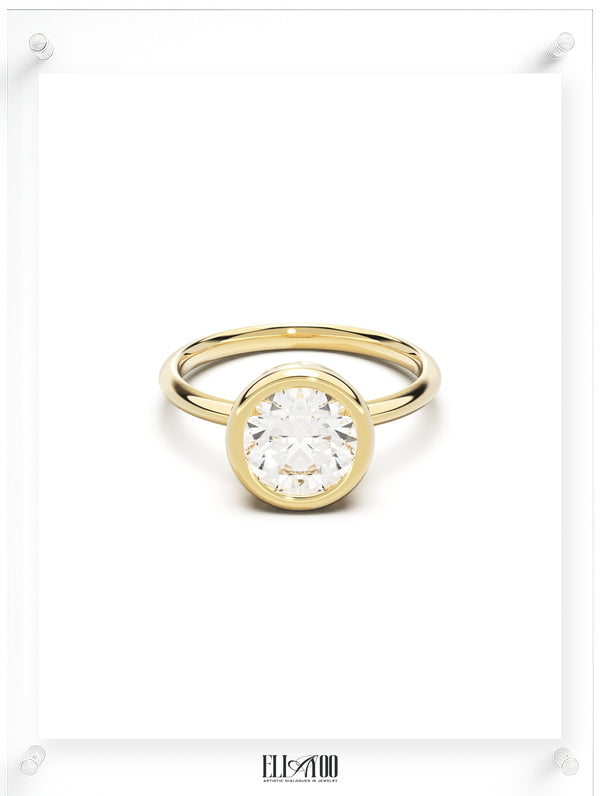 Round Diamond Ring with bezel setting