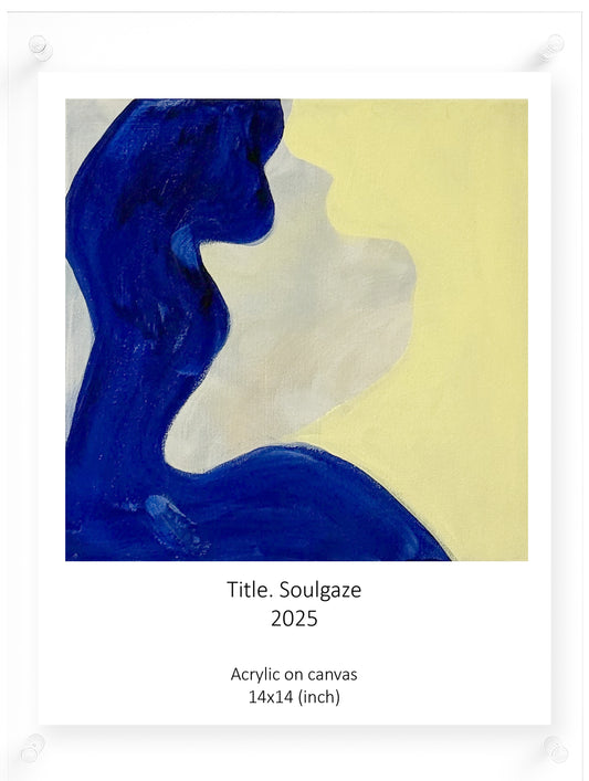 Abstract art piece titled 'Soulgaze' by Ella Yoo, dated 2025, on a white background.