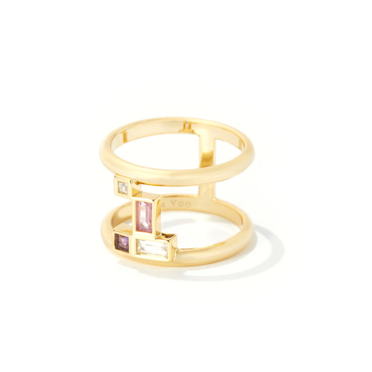 Gentle Mind Pink Sapphire Ring - 14k Plated Gold