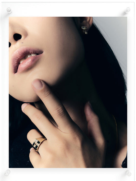 Poetic Mind Black Onyx Ring - 14k Plated Gold