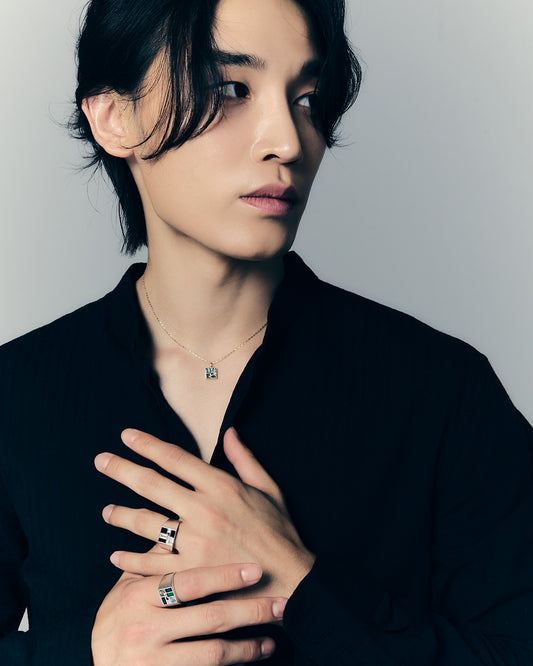 Men's Poetic Mind Blue Sapphire Ring - 14k White Gold