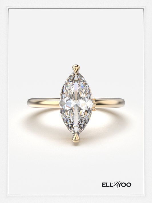 Your Name Basket Marquise Diamond & Moissanite Ring