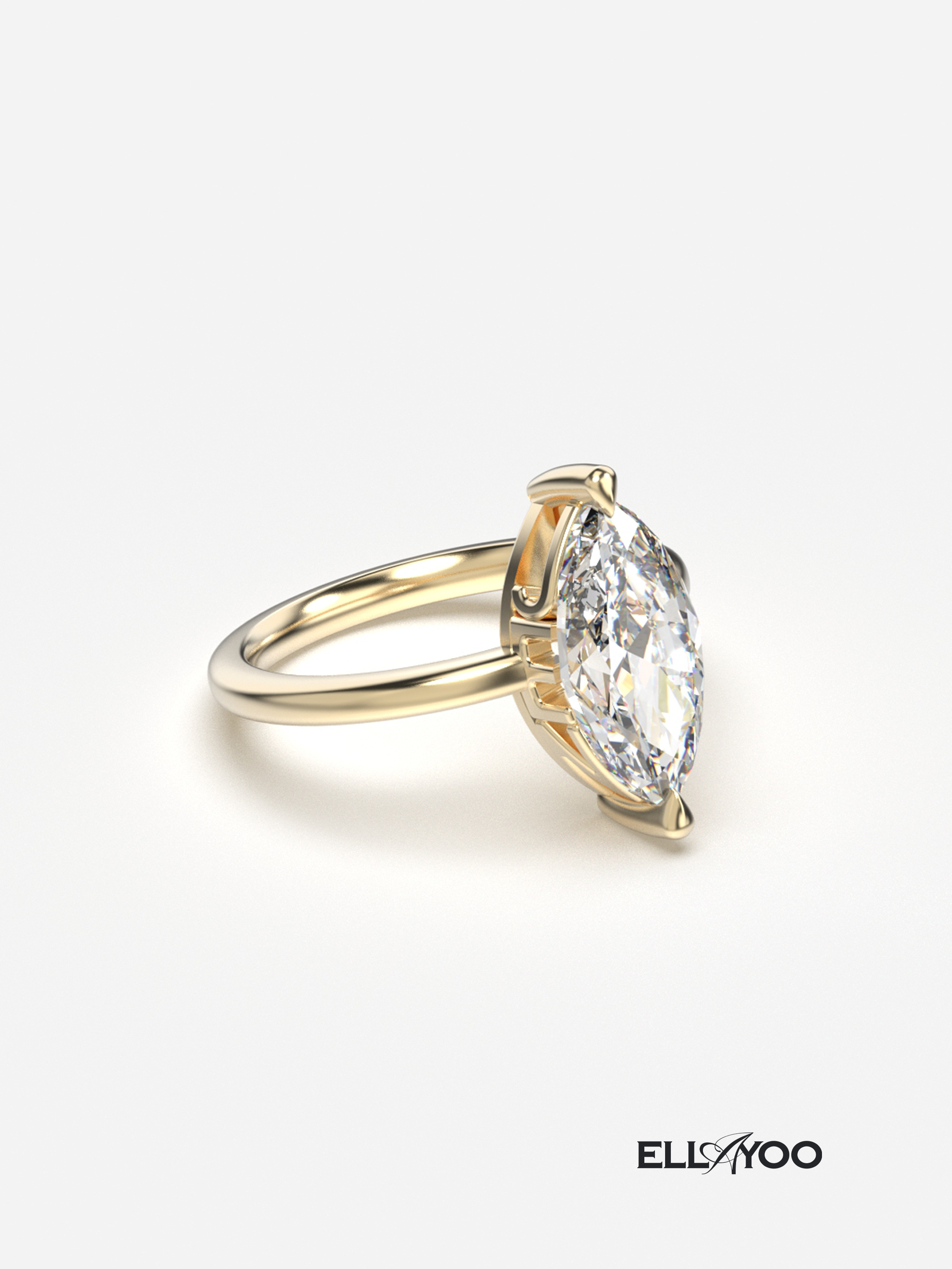 Your Name Basket Marquise Diamond & Moissanite Ring