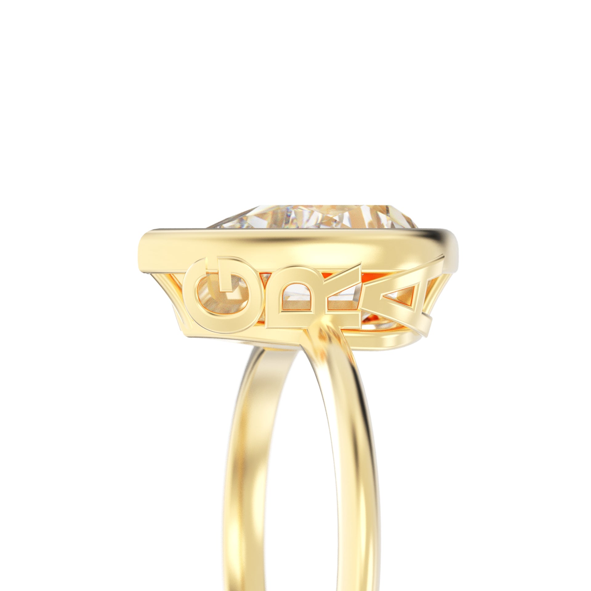 YNB Pear Diamond & Moissanite Bezel Ring