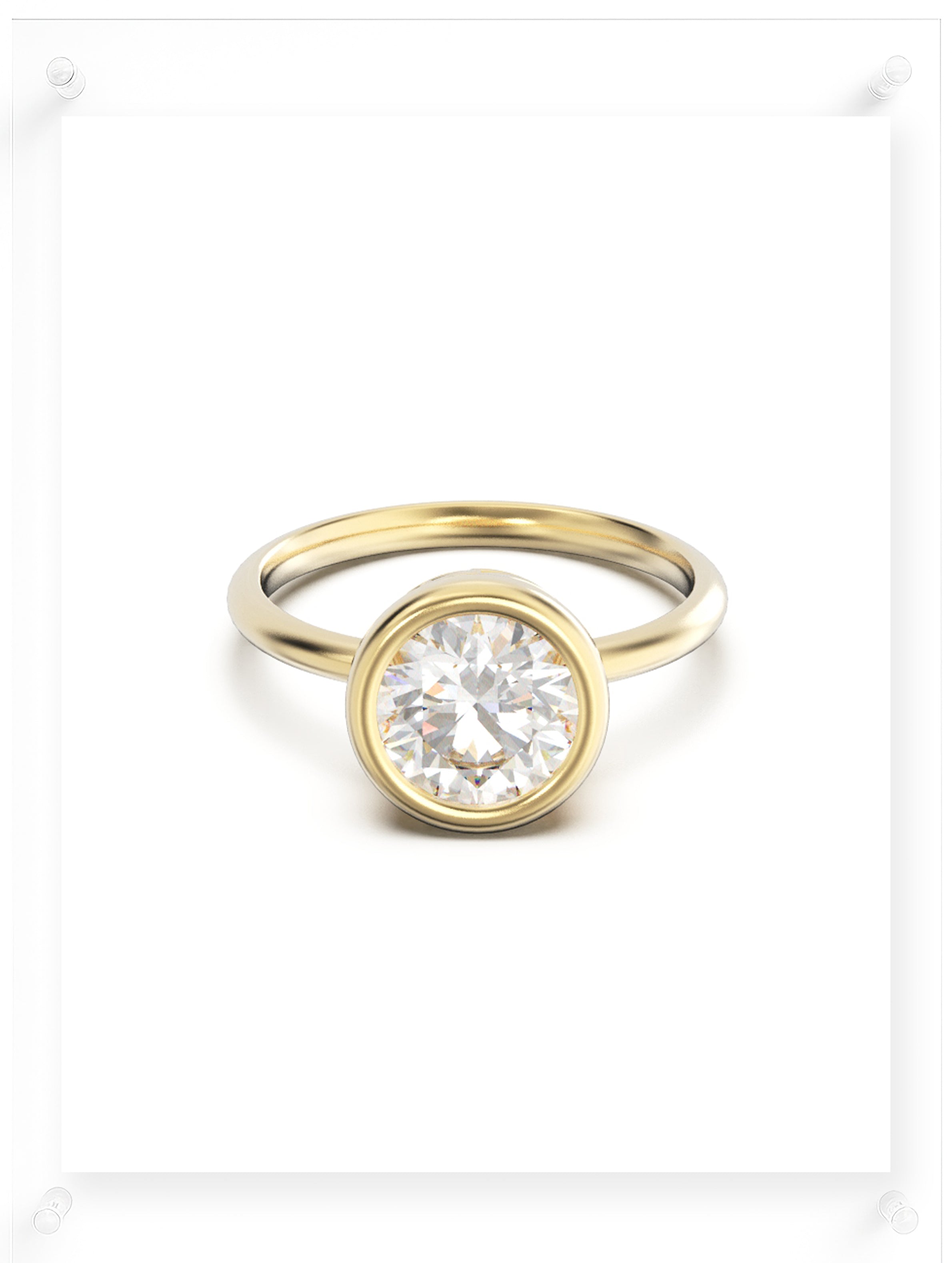 YNB Round Diamond & Moissanite Bezel Ring