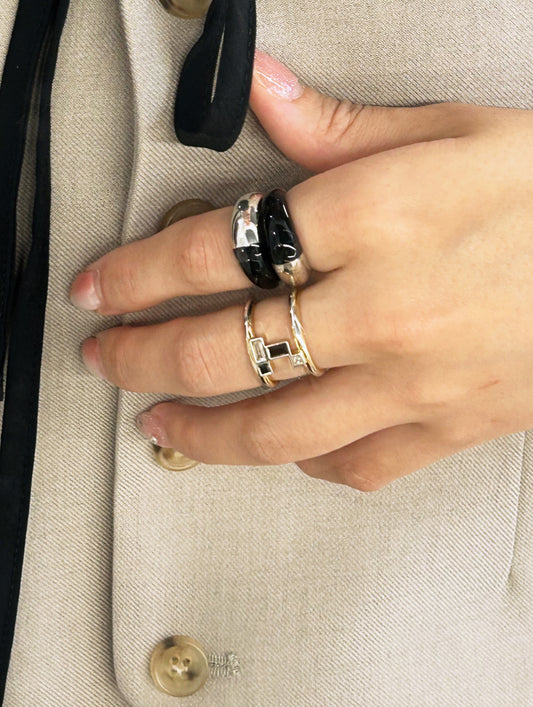 Black Acrylic Paint Ring