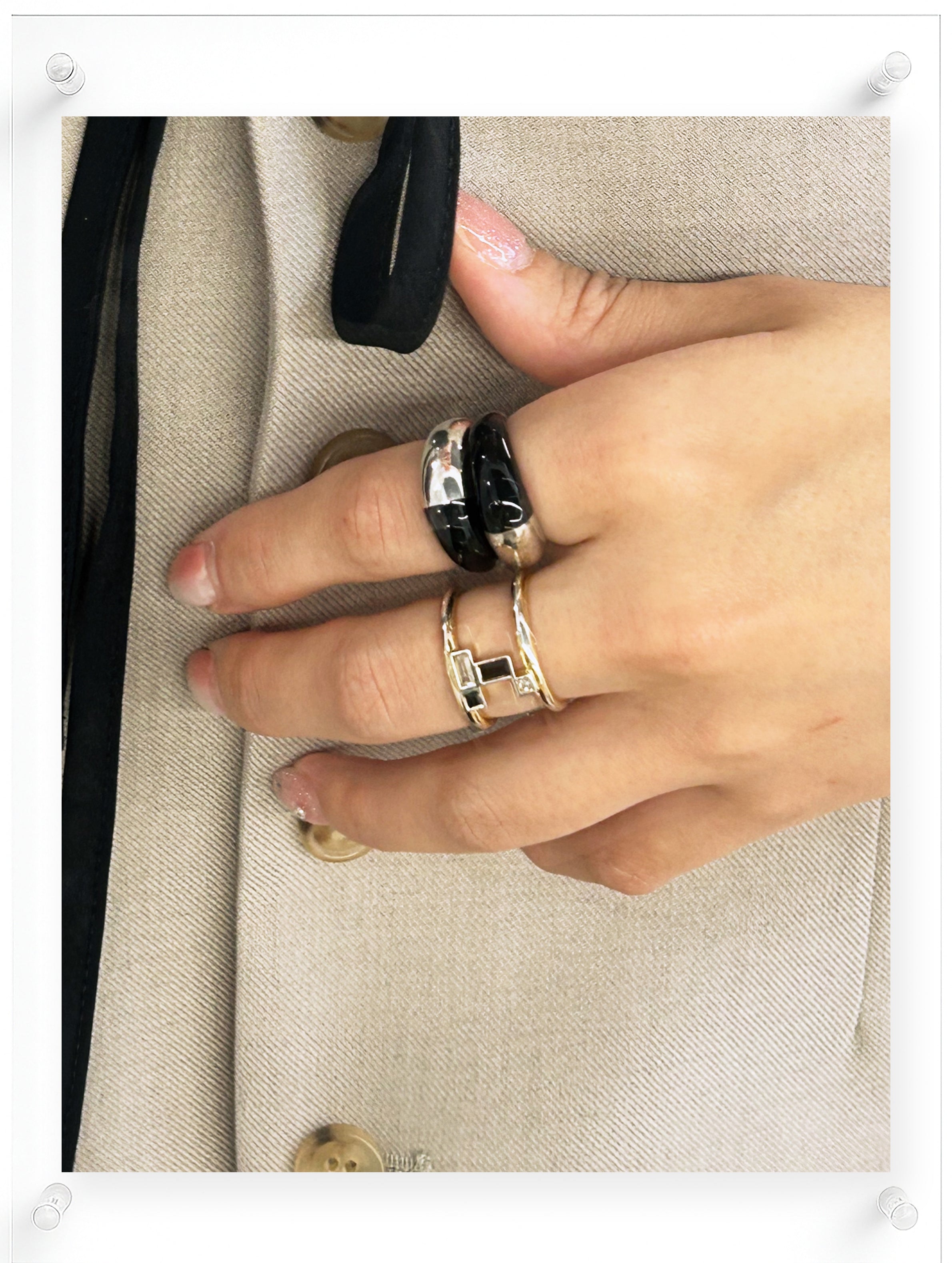 Black Acrylic Paint Ring