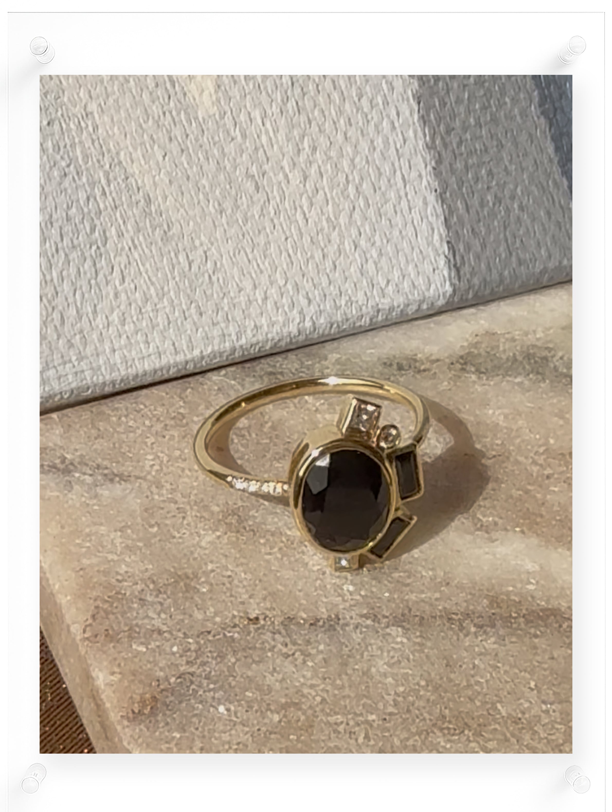 Bauhaus Sophisticated Black Onyx Ring