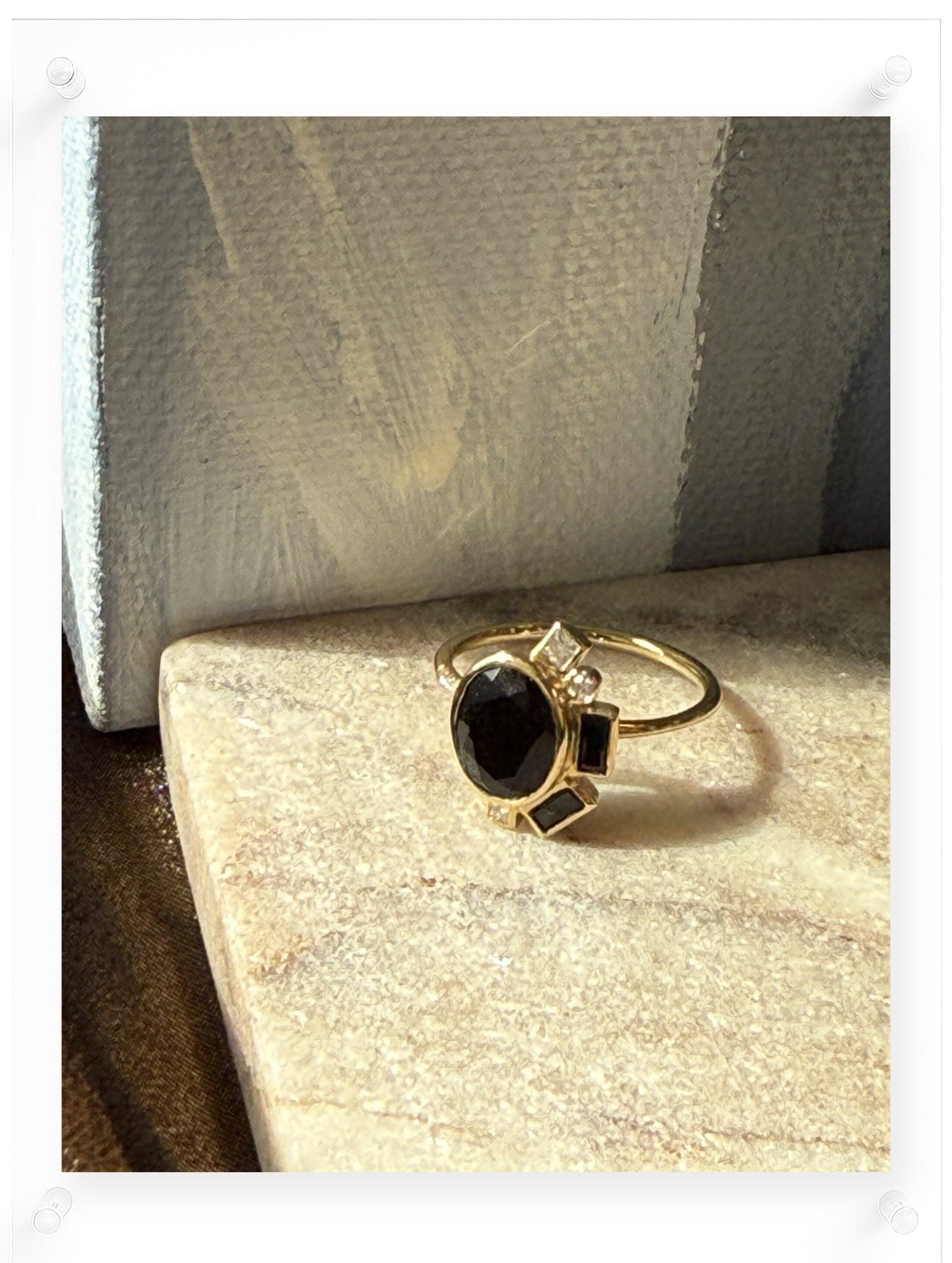 Bauhaus Sophisticated Black Onyx Ring