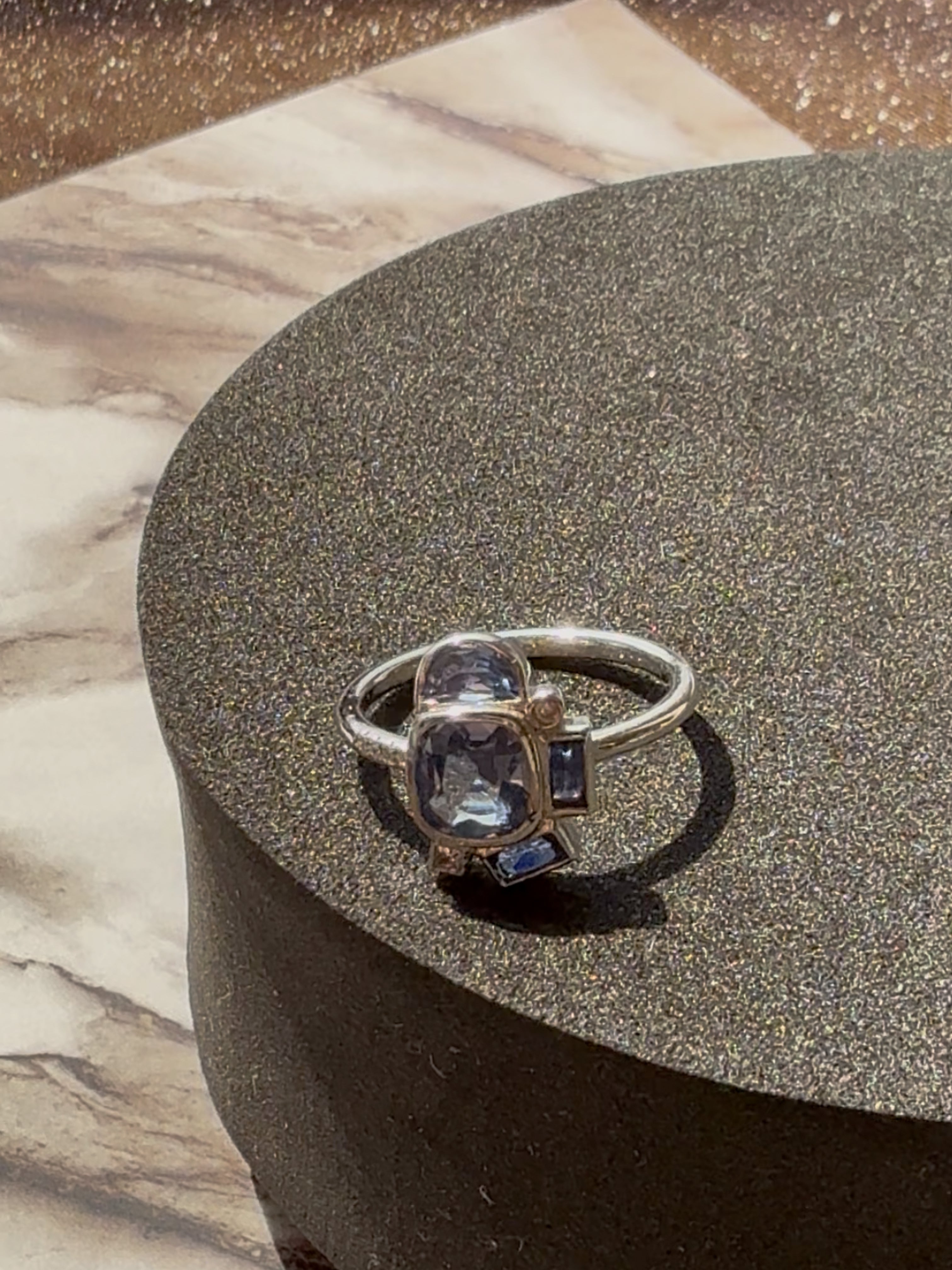 Bauhaus Glow Blue Sapphire Ring