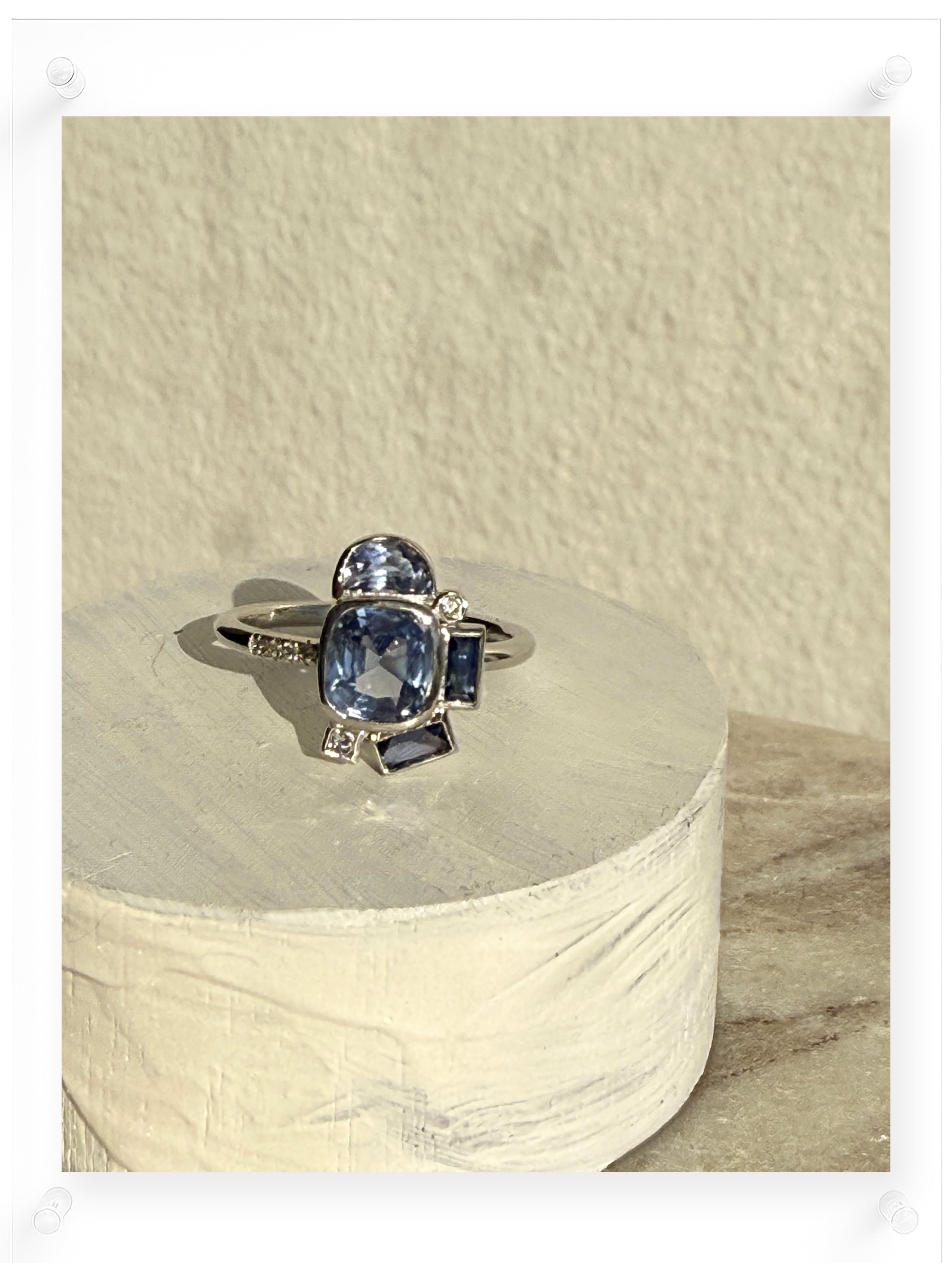 Bauhaus Glow Blue Sapphire Ring