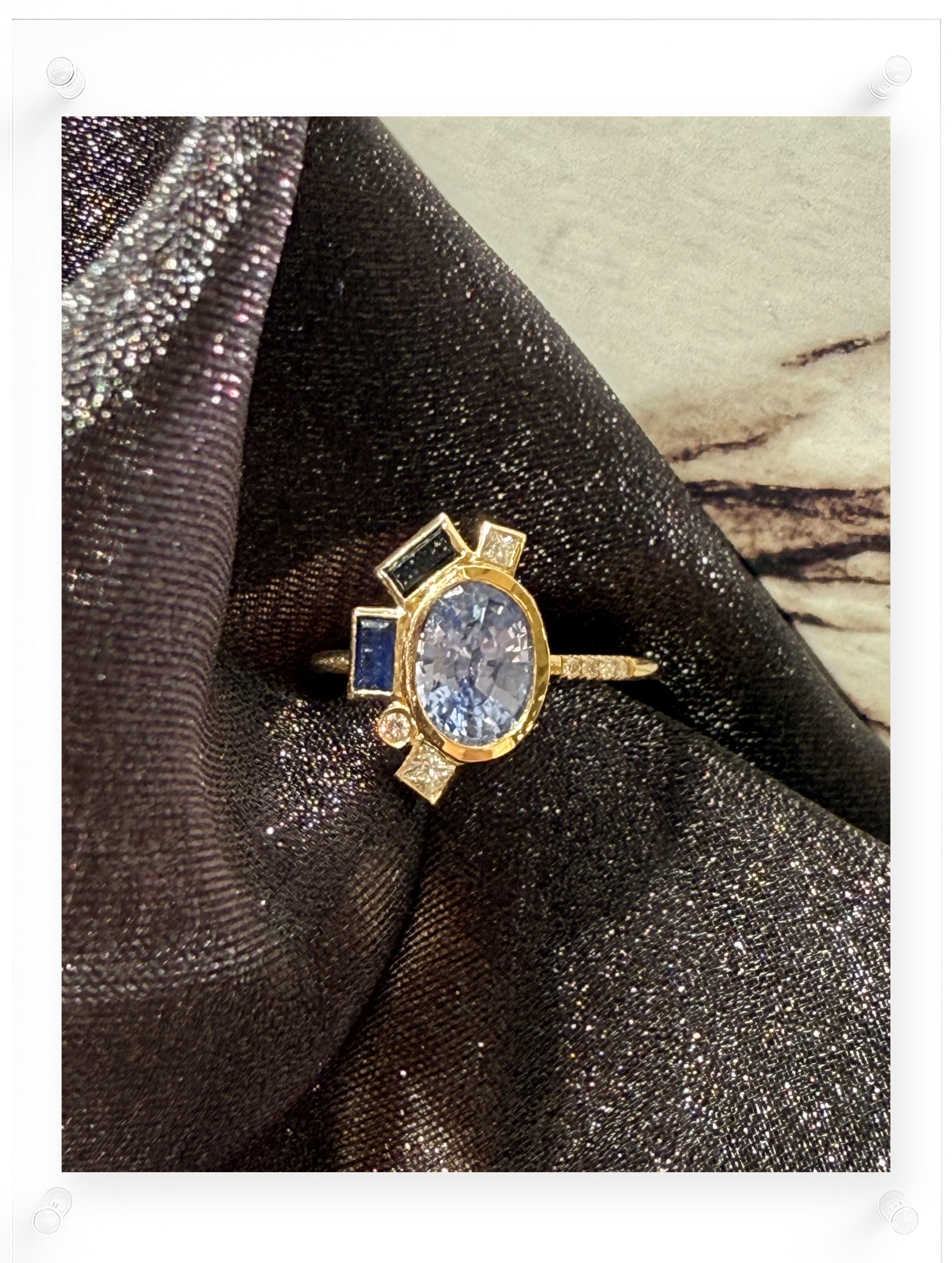 Bauhaus Aether Blue Sapphire Ring