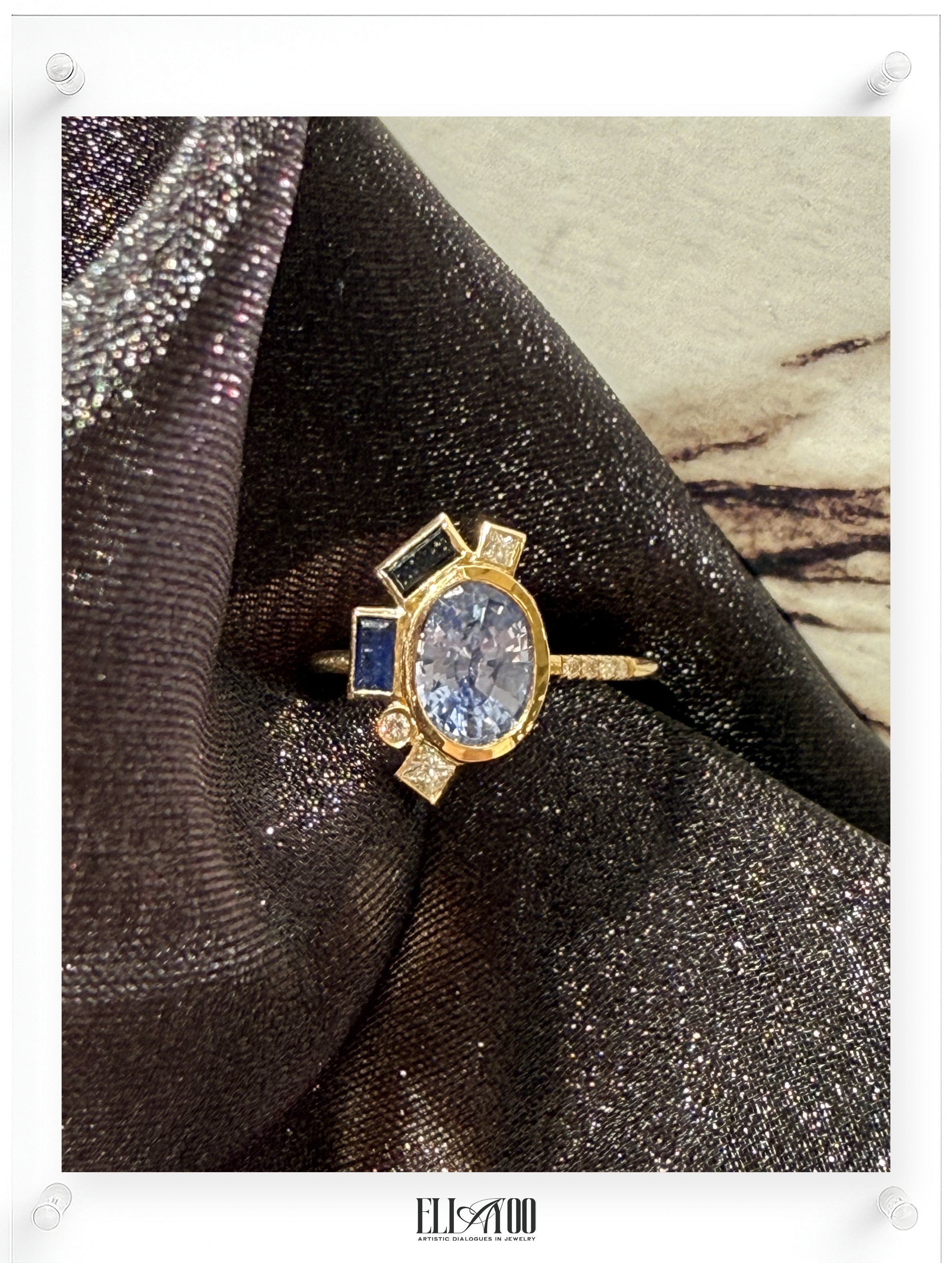 Bauhaus Aether Blue Sapphire Ring