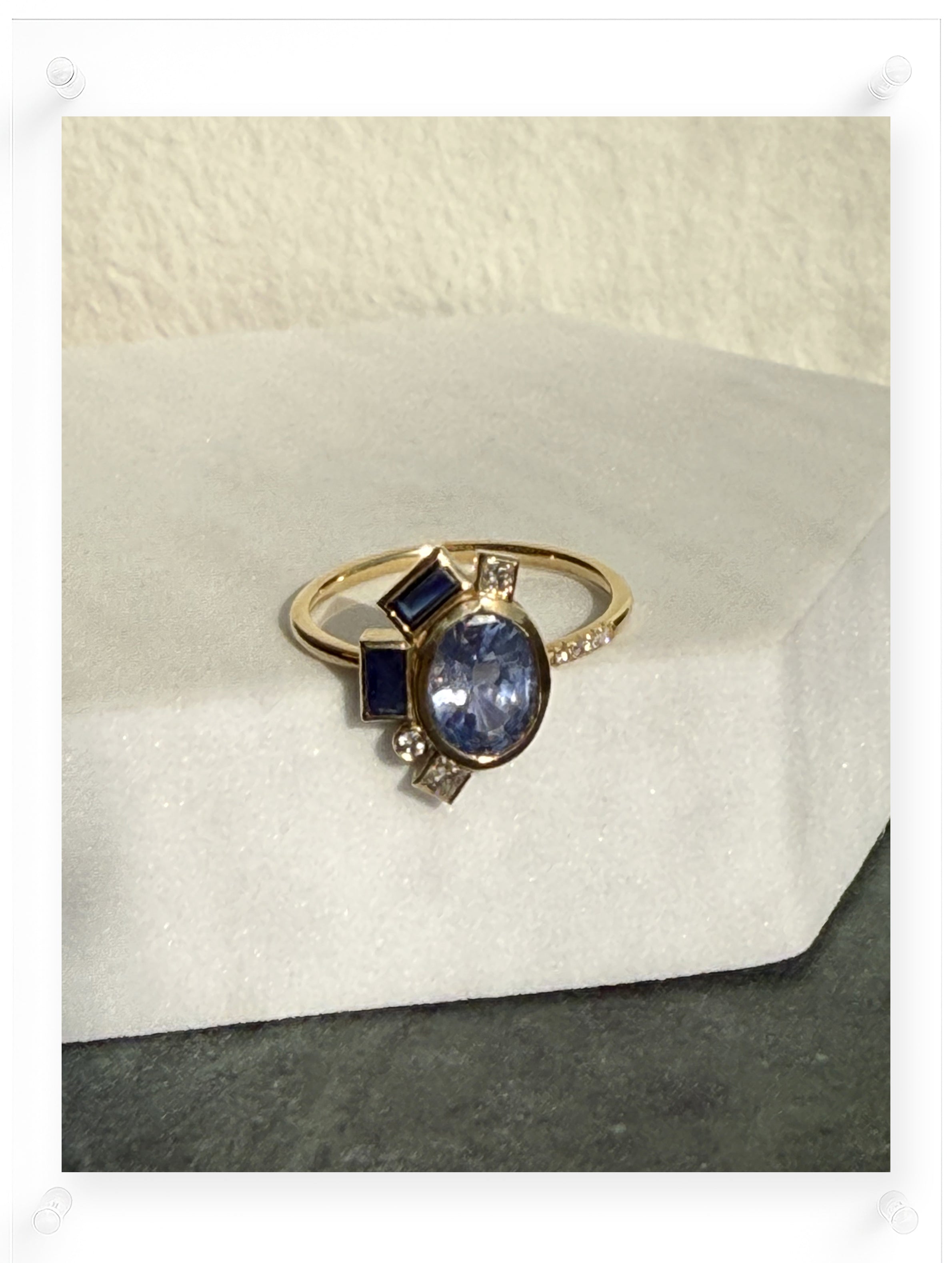 Bauhaus Aether Blue Sapphire Ring