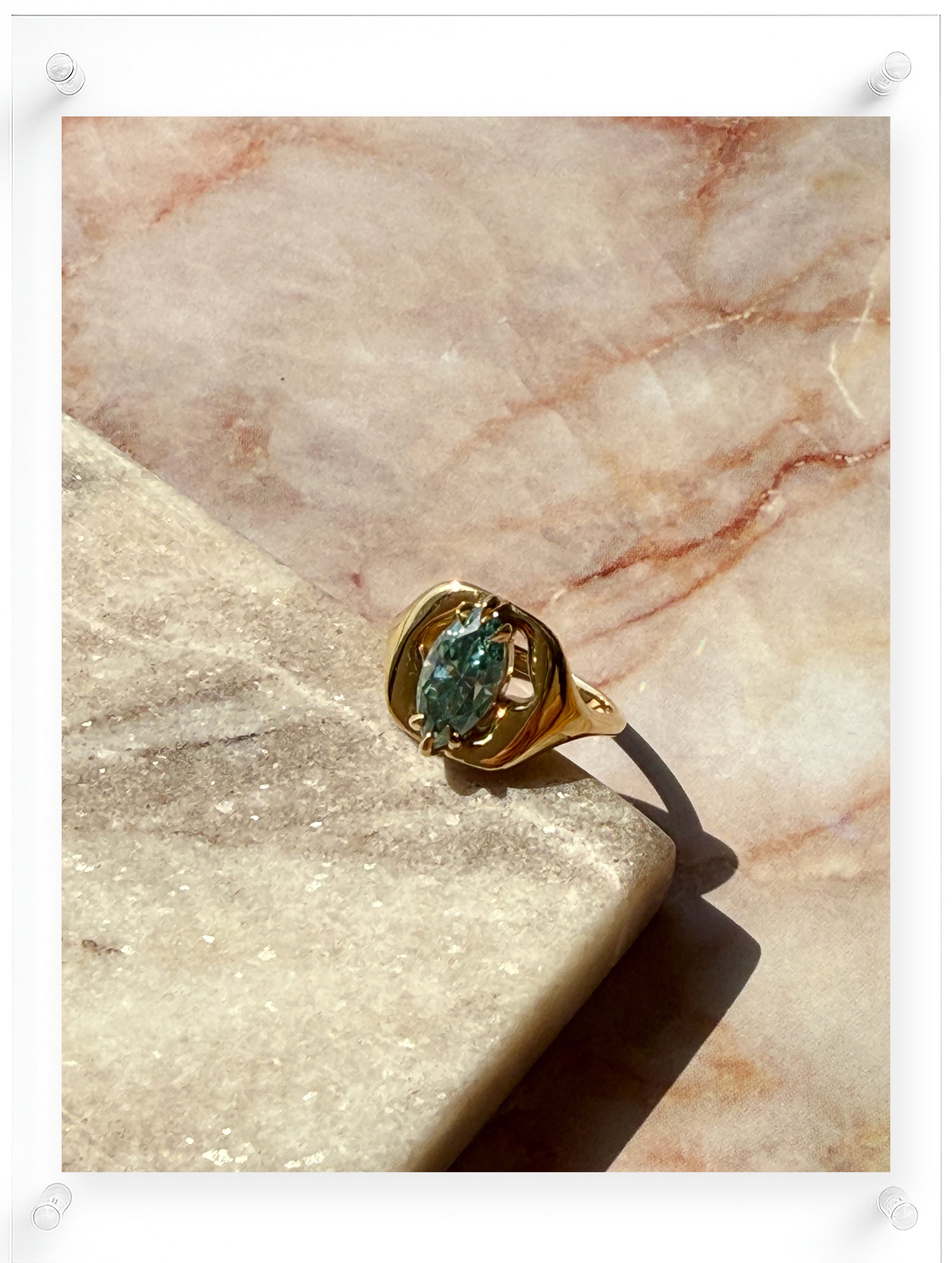 Soulgaze Teal Moissanite Ring