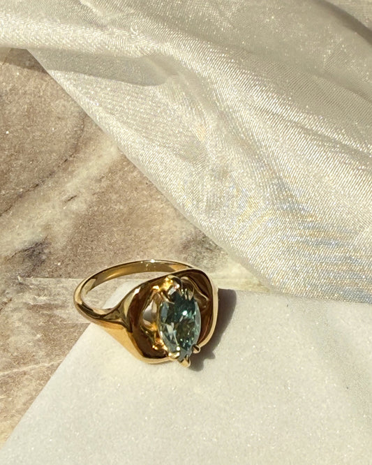 Soulgaze Teal Moissanite Ring
