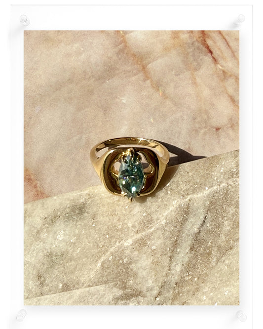 Soulgaze Teal Moissanite Ring