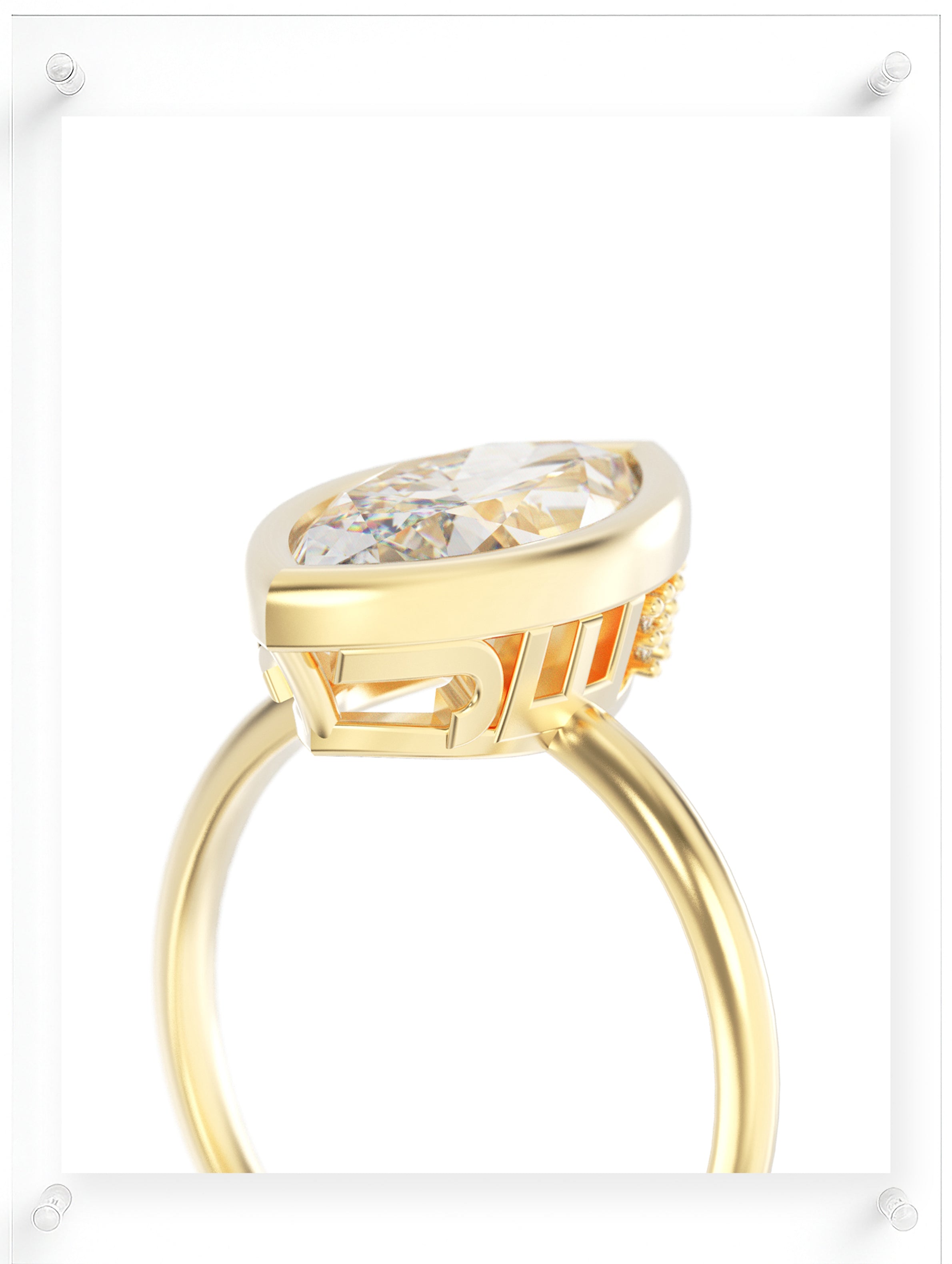 YNB Marquise Diamond & Moissanite Bezel Ring