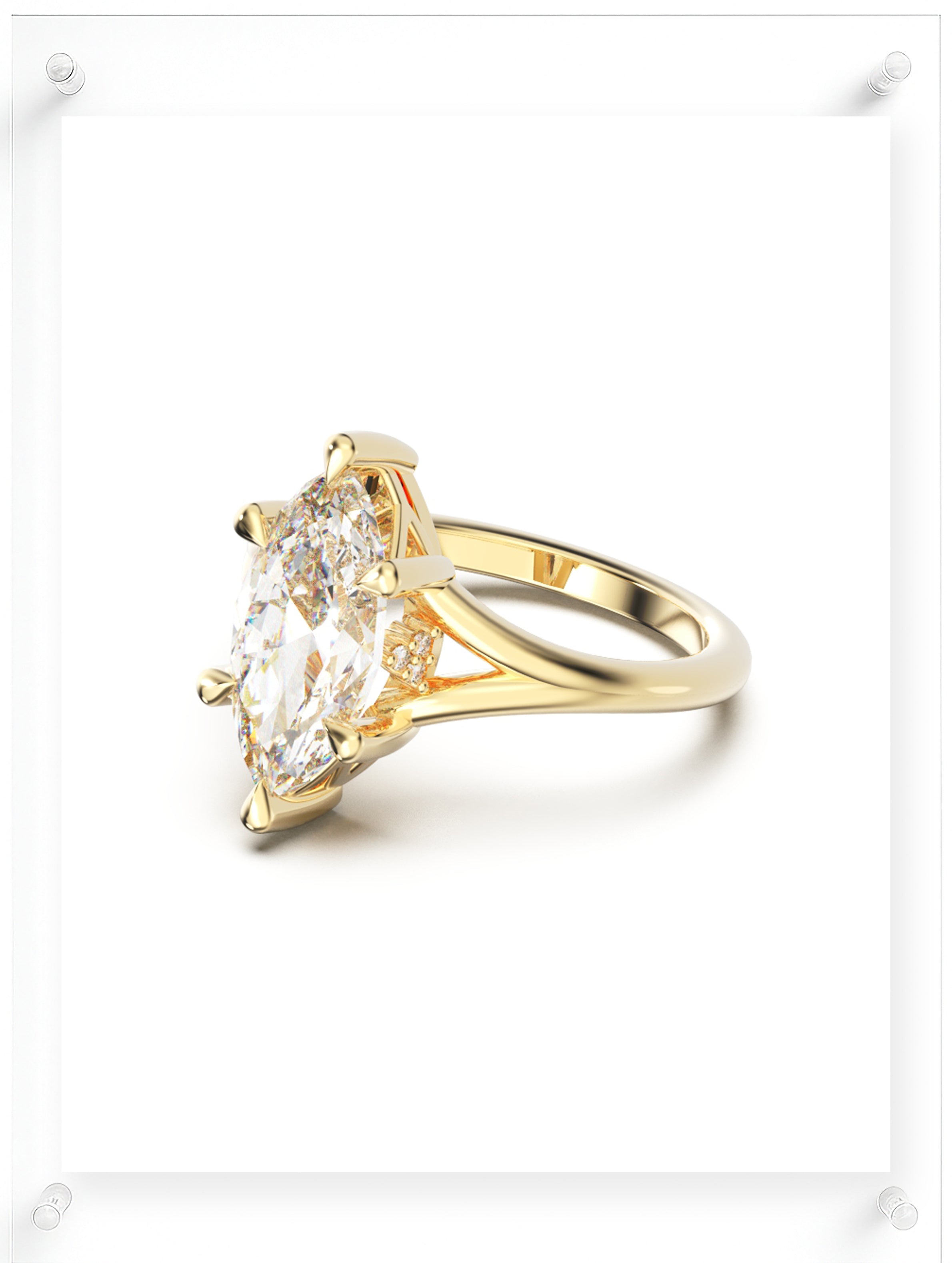 YNB Marquise Diamond & Moissanite Ring