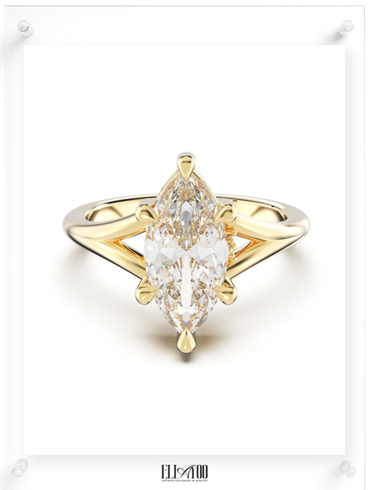 YNB Marquise Diamond & Moissanite Ring