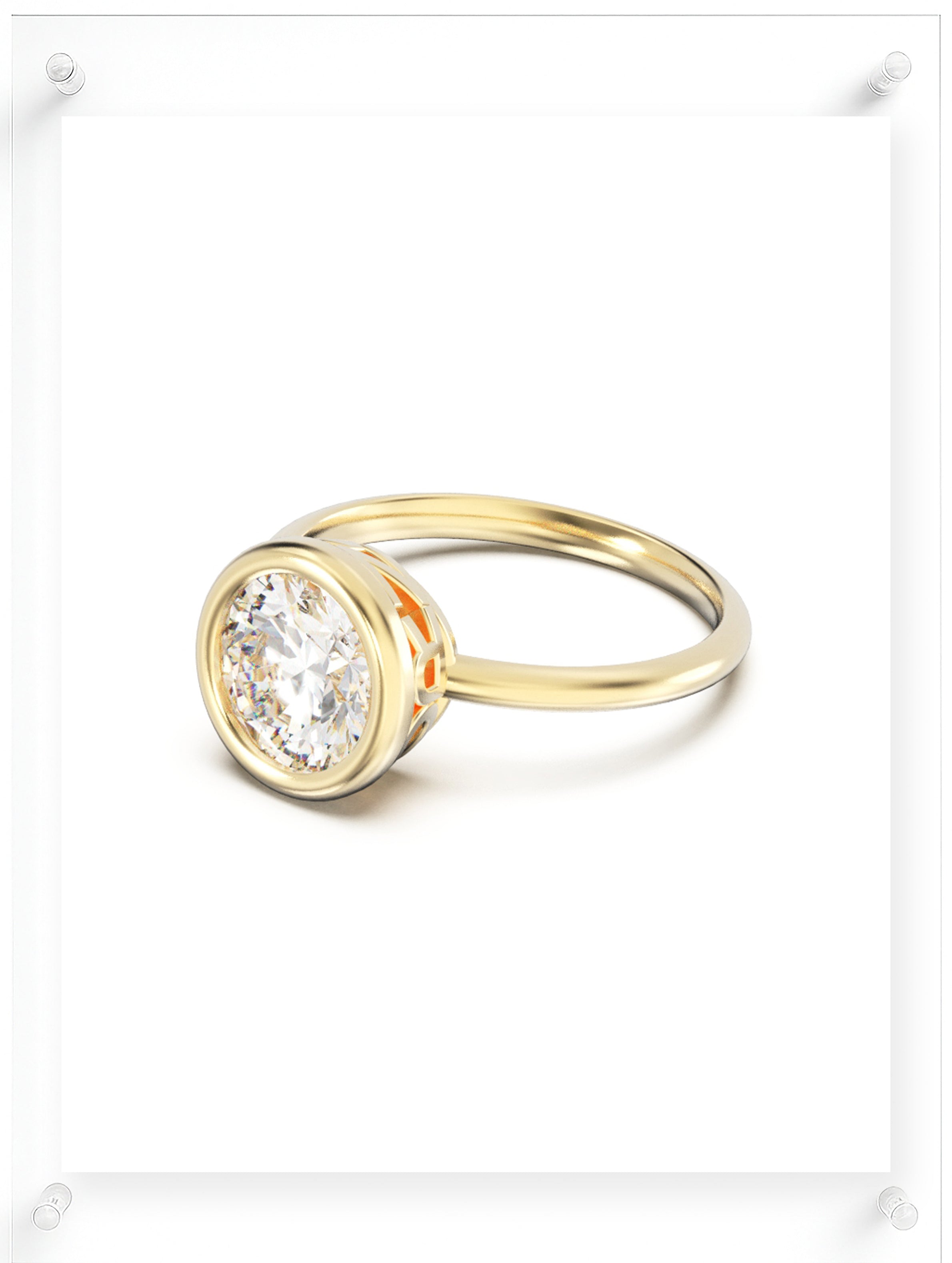 YNB Round Diamond & Moissanite Bezel Ring