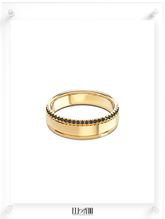 Men's Noir Black Diamond Wedding Band