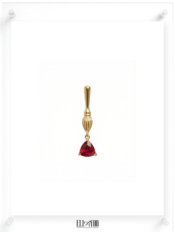 Atelier Brush Ruby Earring - 14k Yellow Gold (Single)