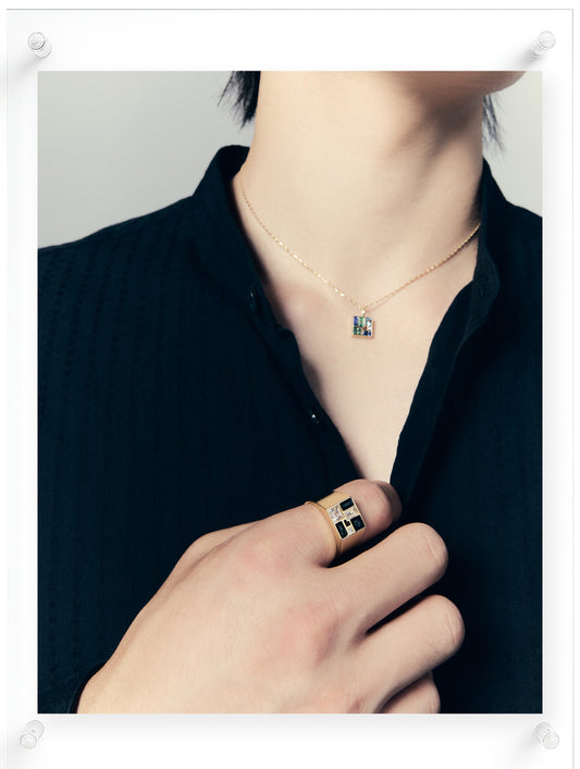 Men's Poetic Mind Black Onyx Ring - 14k Yellow Gold