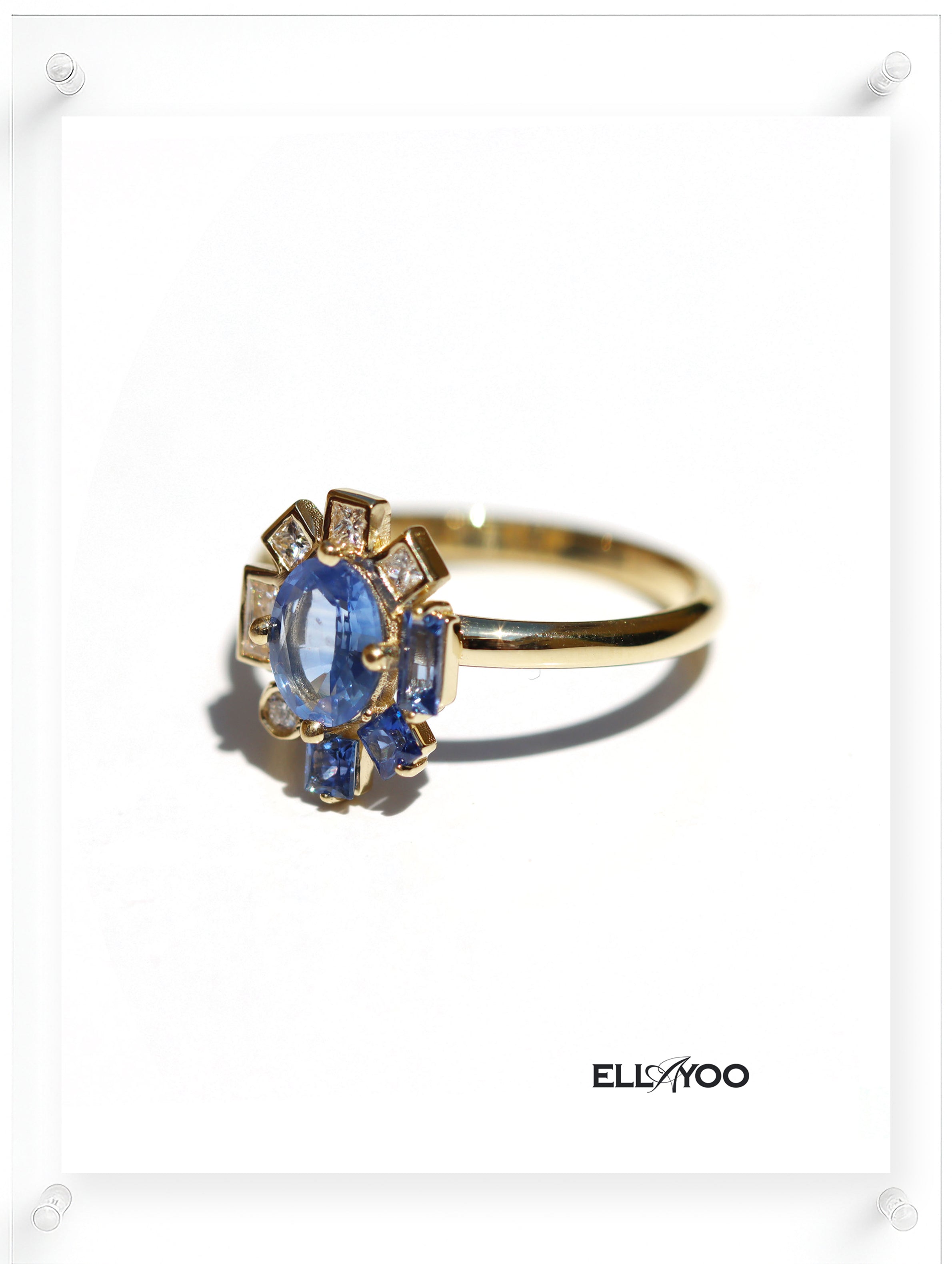 Bauhaus Fleur Blue Sapphire Ring