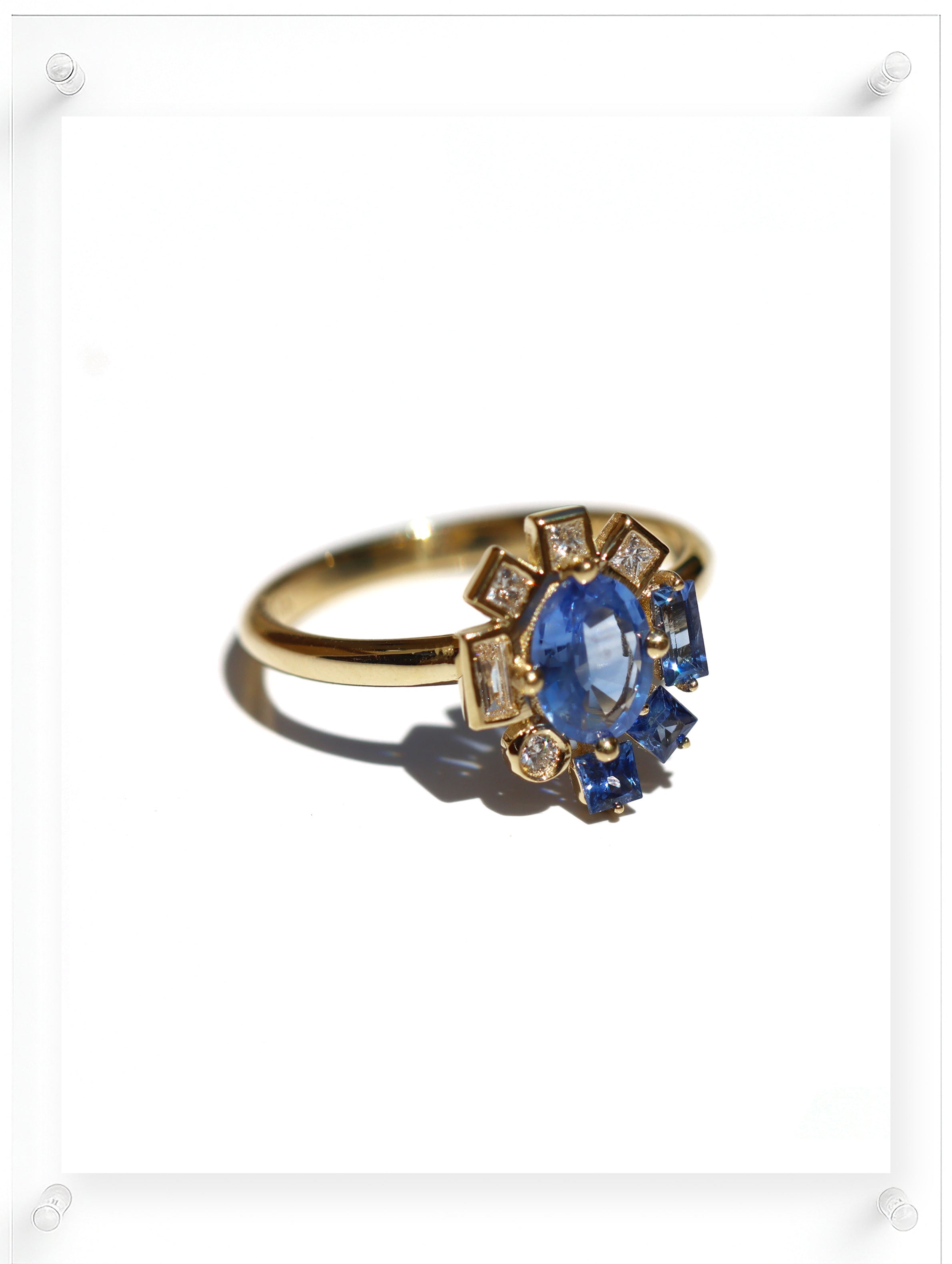Bauhaus Fleur Blue Sapphire Ring