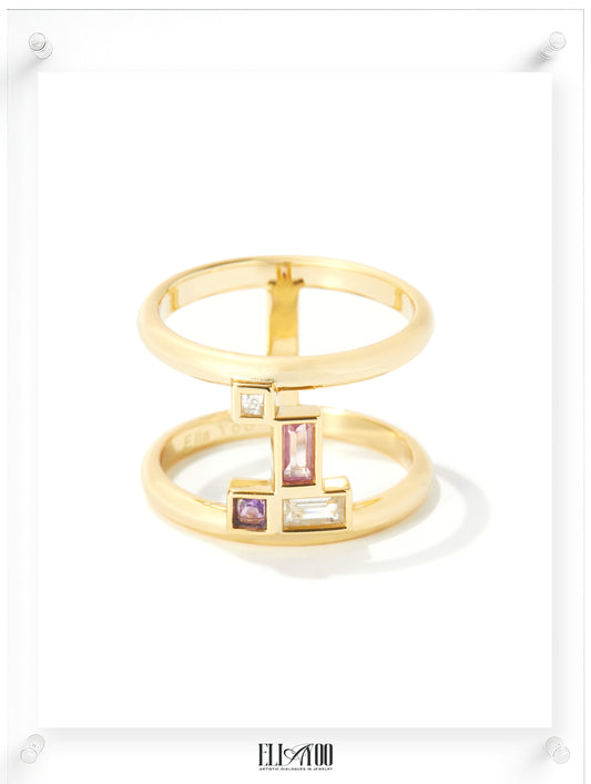 Gentle Mind Pink Sapphire Ring - 14k Plated Gold