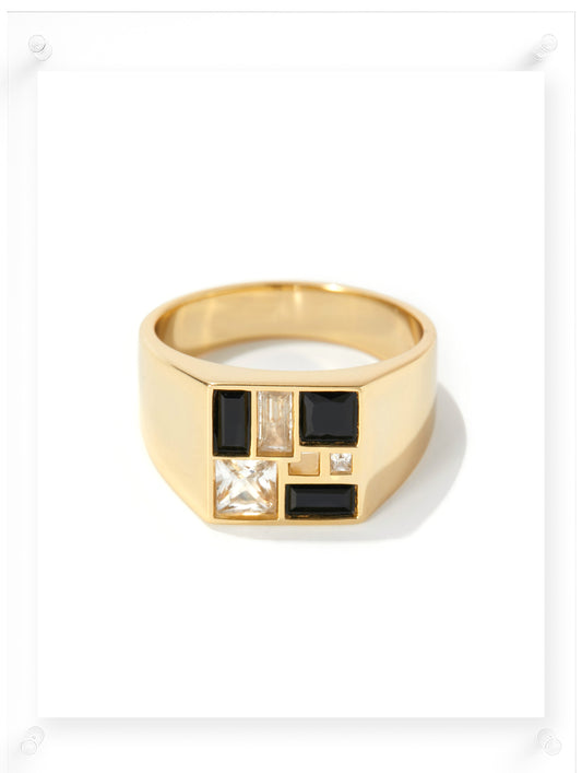 Men's Poetic Mind Black Onyx Ring - 14k Yellow Gold