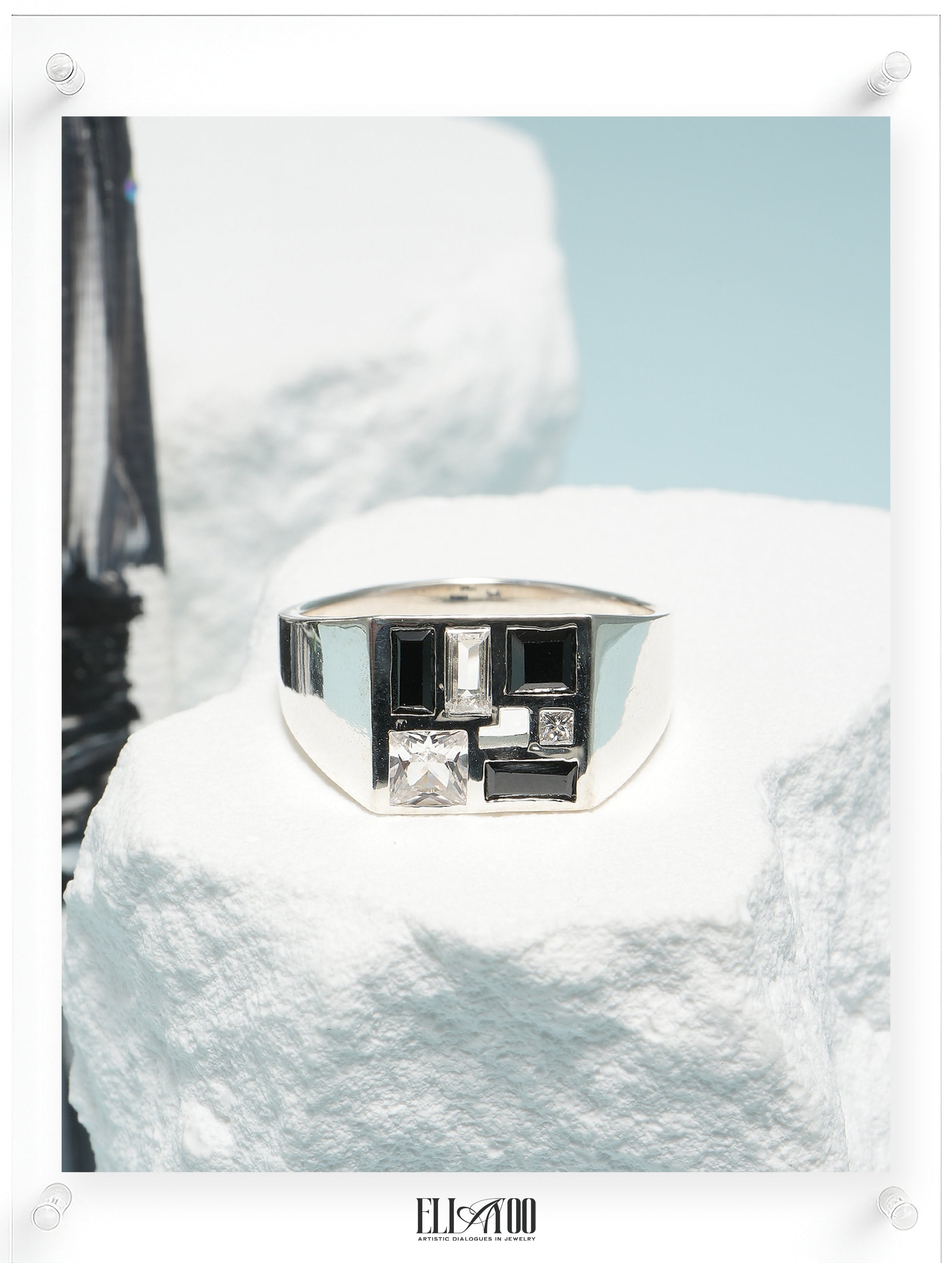 Poetic Mind Black Onyx Ring - 14k White Gold