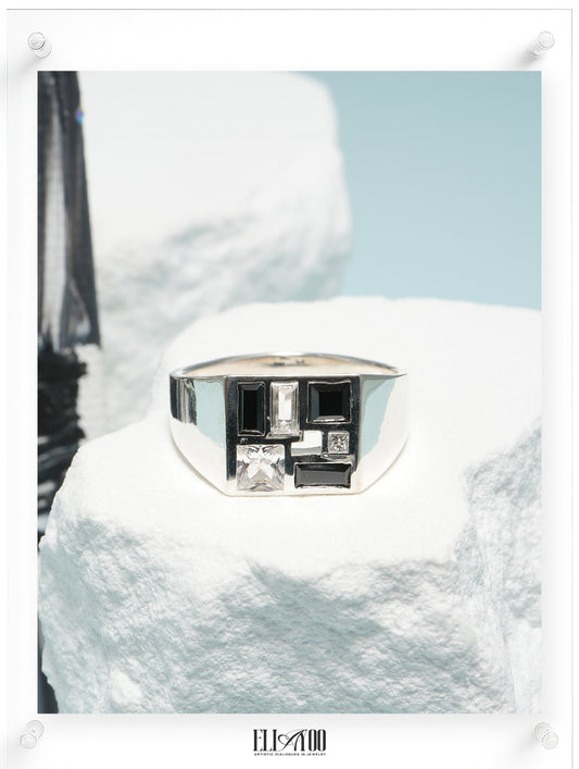 Poetic Mind Black Onyx Ring - 14k White Gold