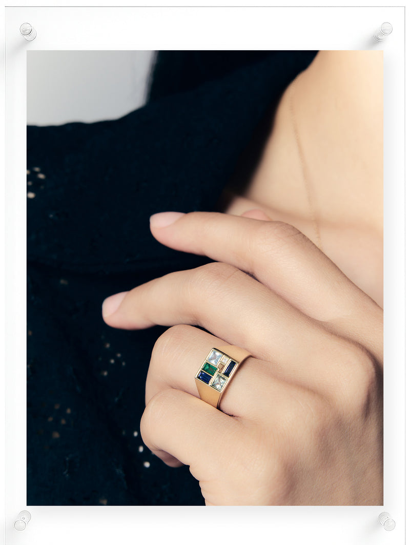 Poetic Mind Blue Sapphire Ring - 14k Plated Gold