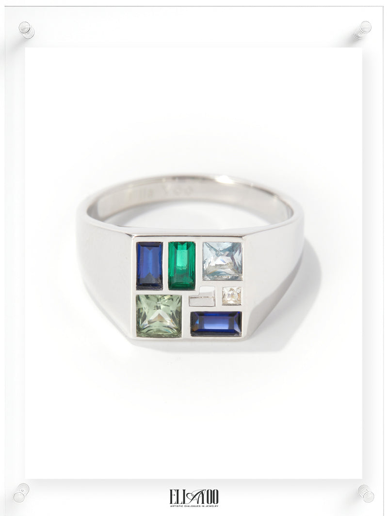 Poetic Mind Blue Sapphire Ring - Sterling Silver
