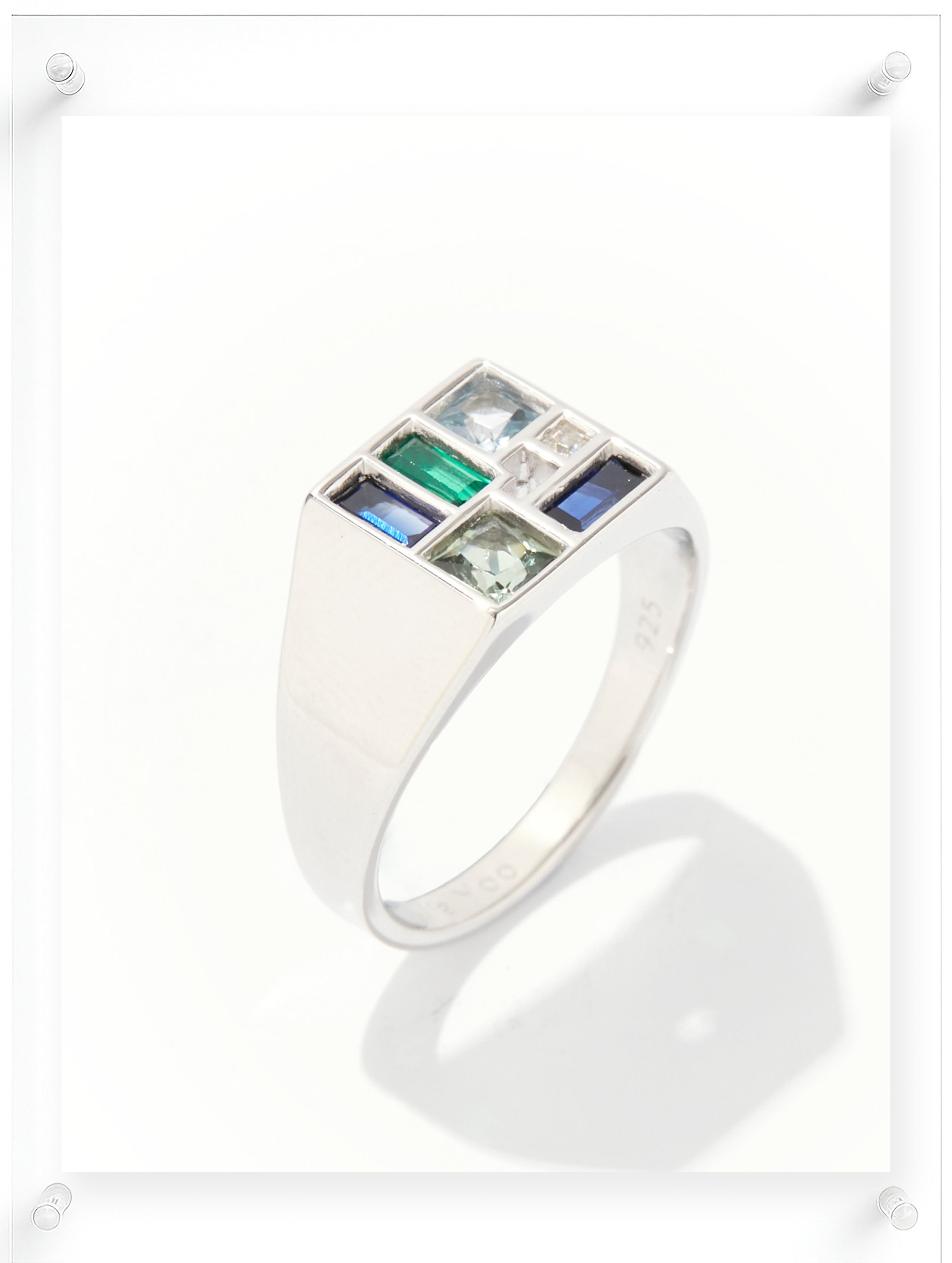 Poetic Mind Blue Sapphire Ring - 14k White Gold