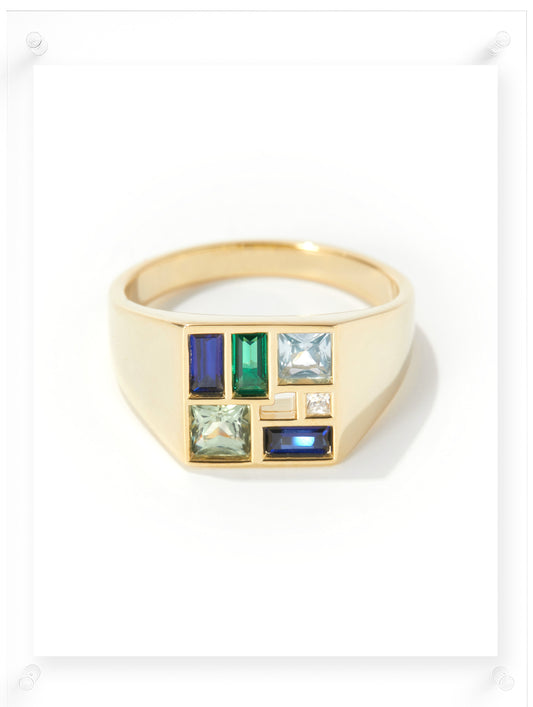 Poetic Mind Blue Sapphire Ring - 14k Plated Gold