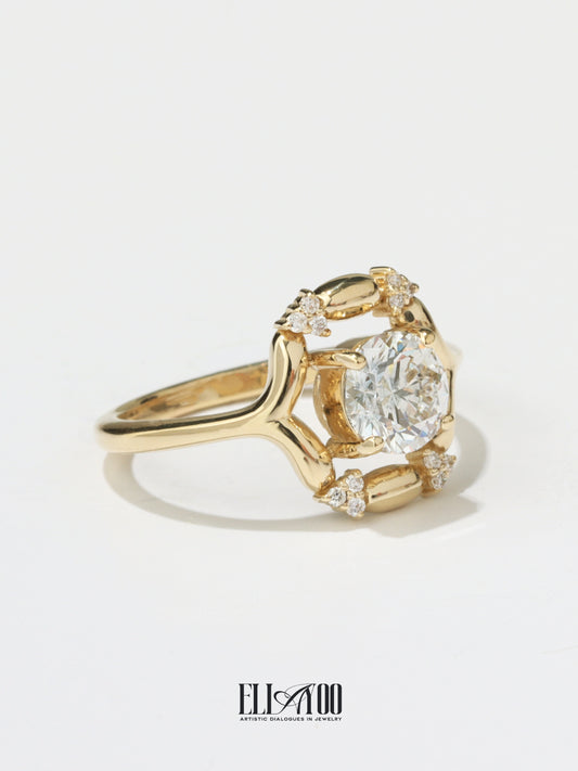 Serene Haven Diamond & Moissanite Ring