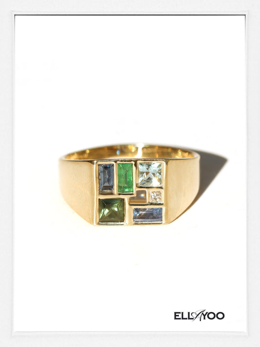 Poetic Mind Blue Sapphire Ring - 14k Yellow Gold