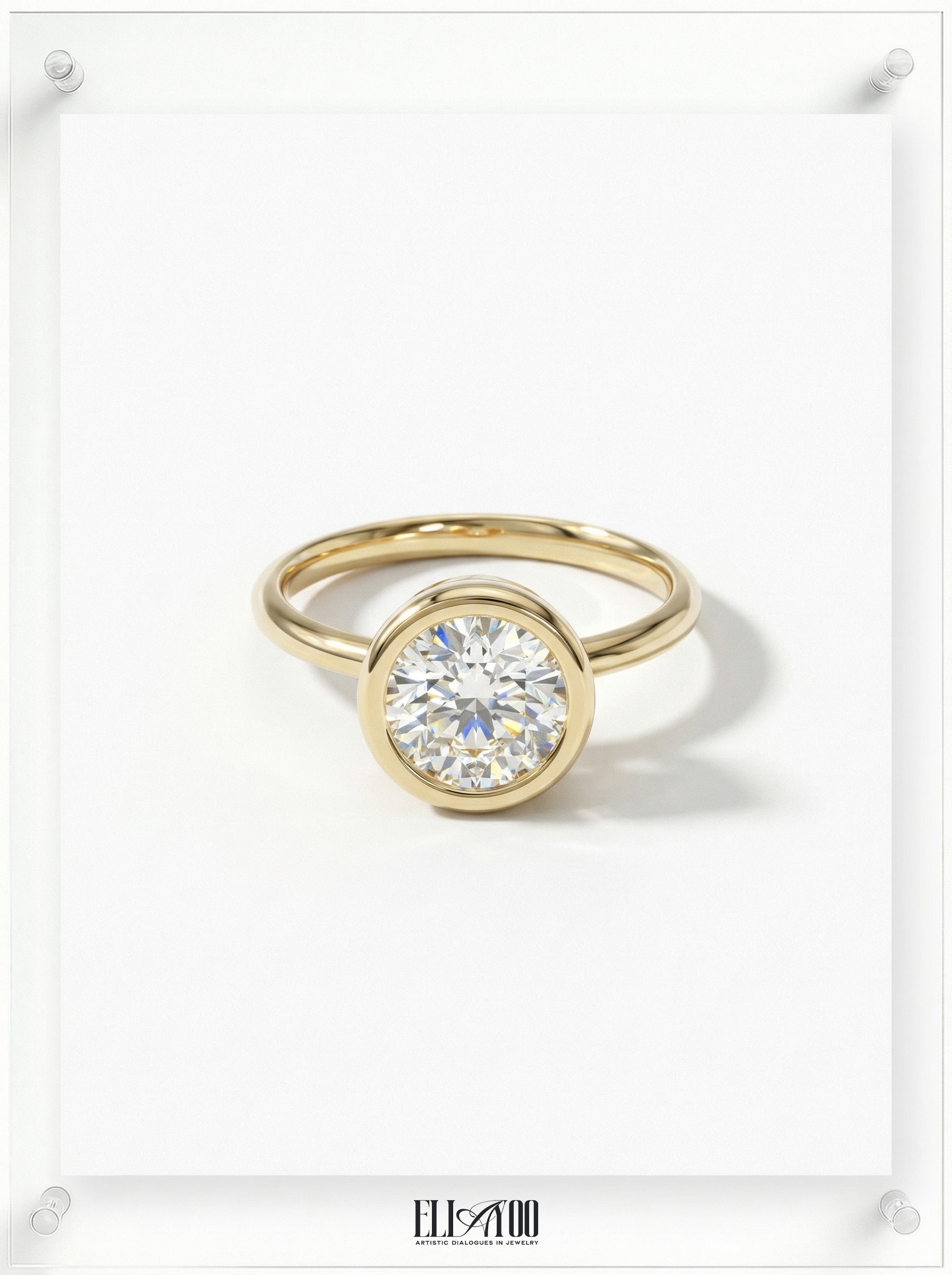 Round Diamond Ring with bezel setting