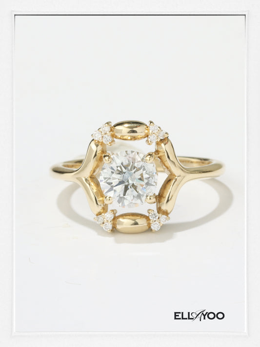 Serene Haven Diamond & Moissanite Ring