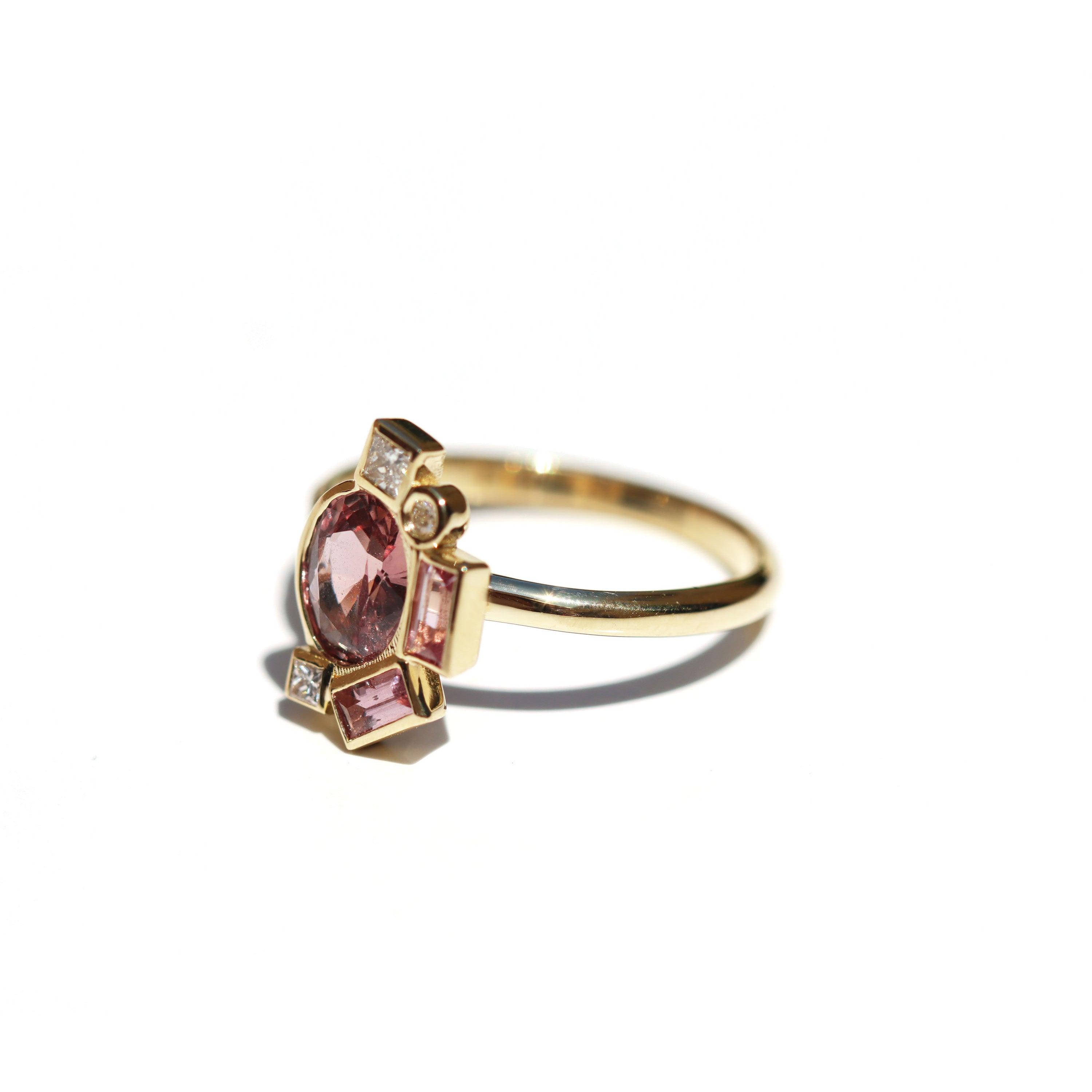 Bauhaus Sophisticated Pink Sapphire Ring