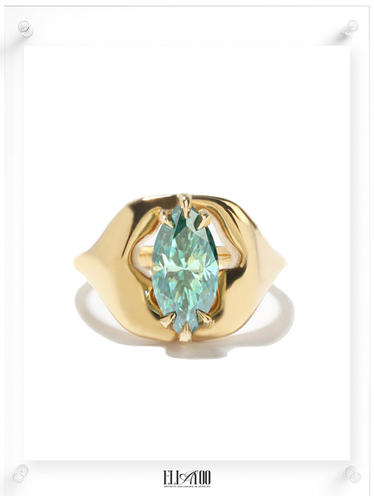 Soulgaze Teal Moissanite Ring