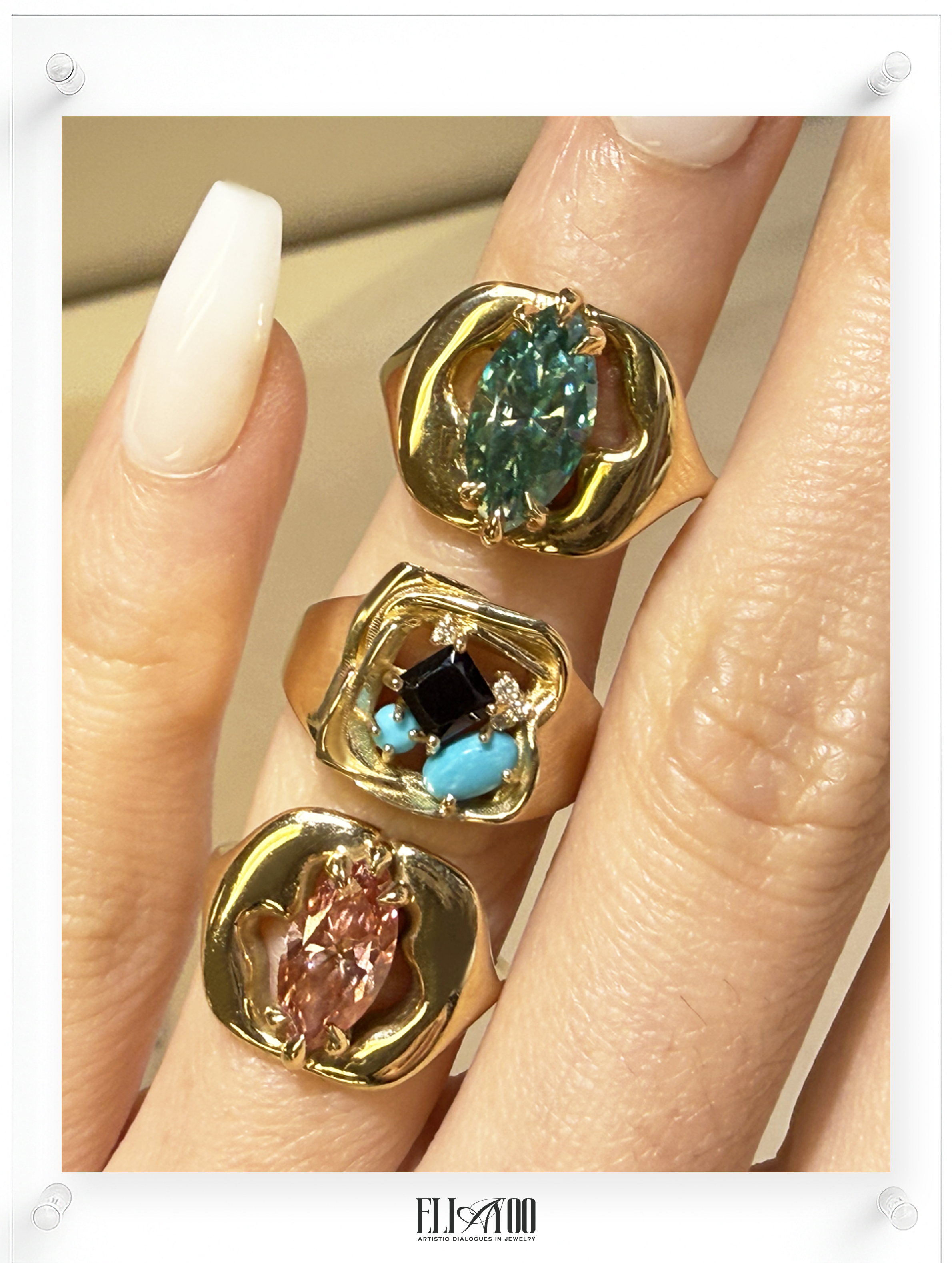 Soulgaze Teal Moissanite Ring