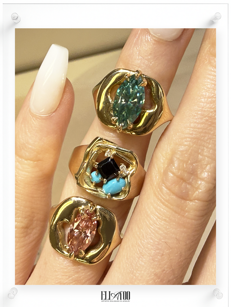 Soulgaze Teal Moissanite Ring