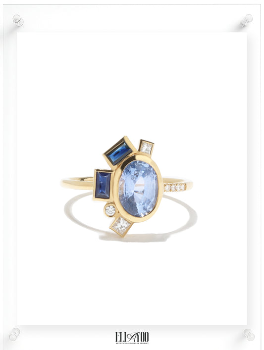Bauhaus Aether Blue Sapphire Ring