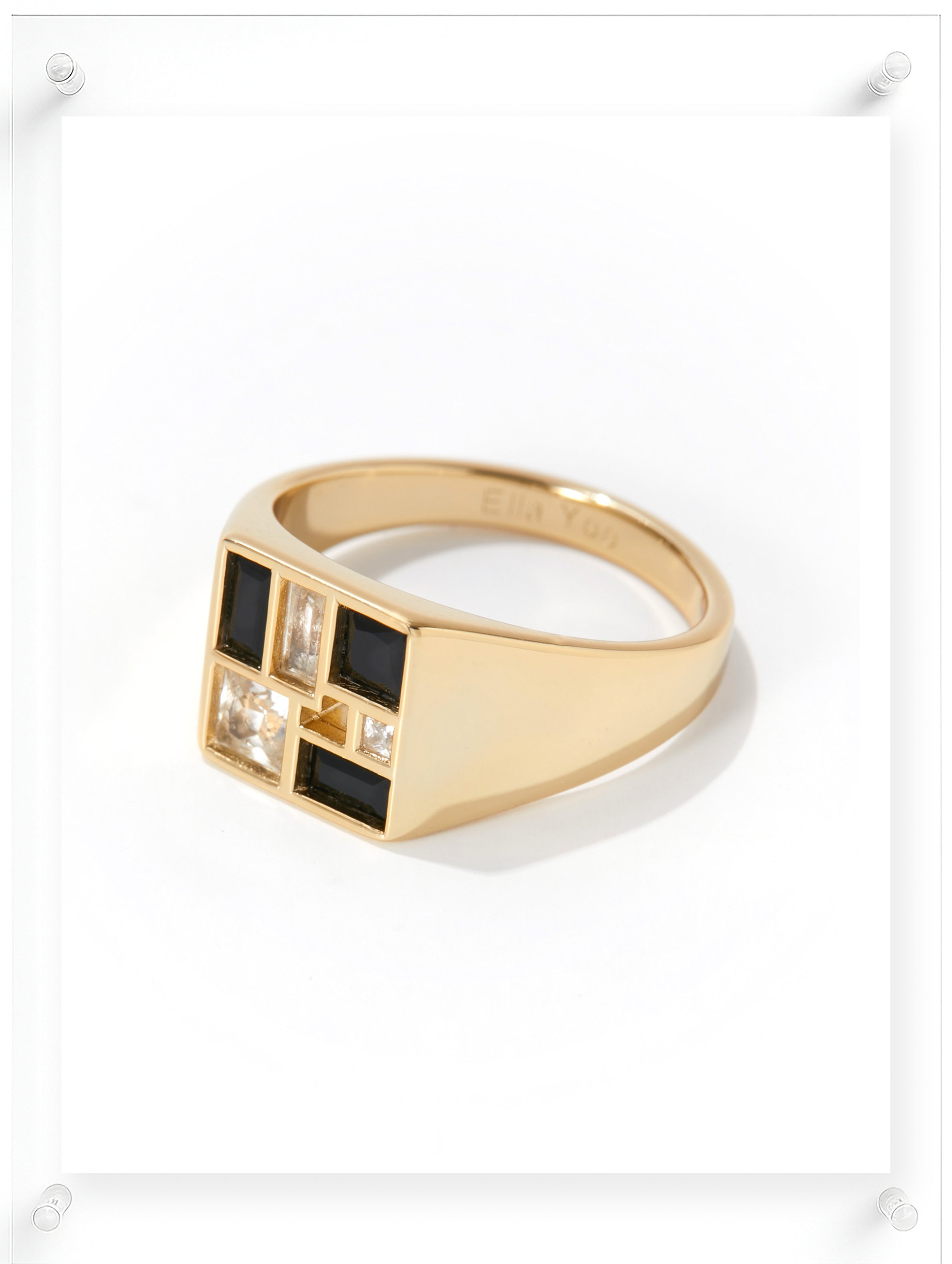 Poetic Mind Black Onyx Ring - 14k Plated Gold