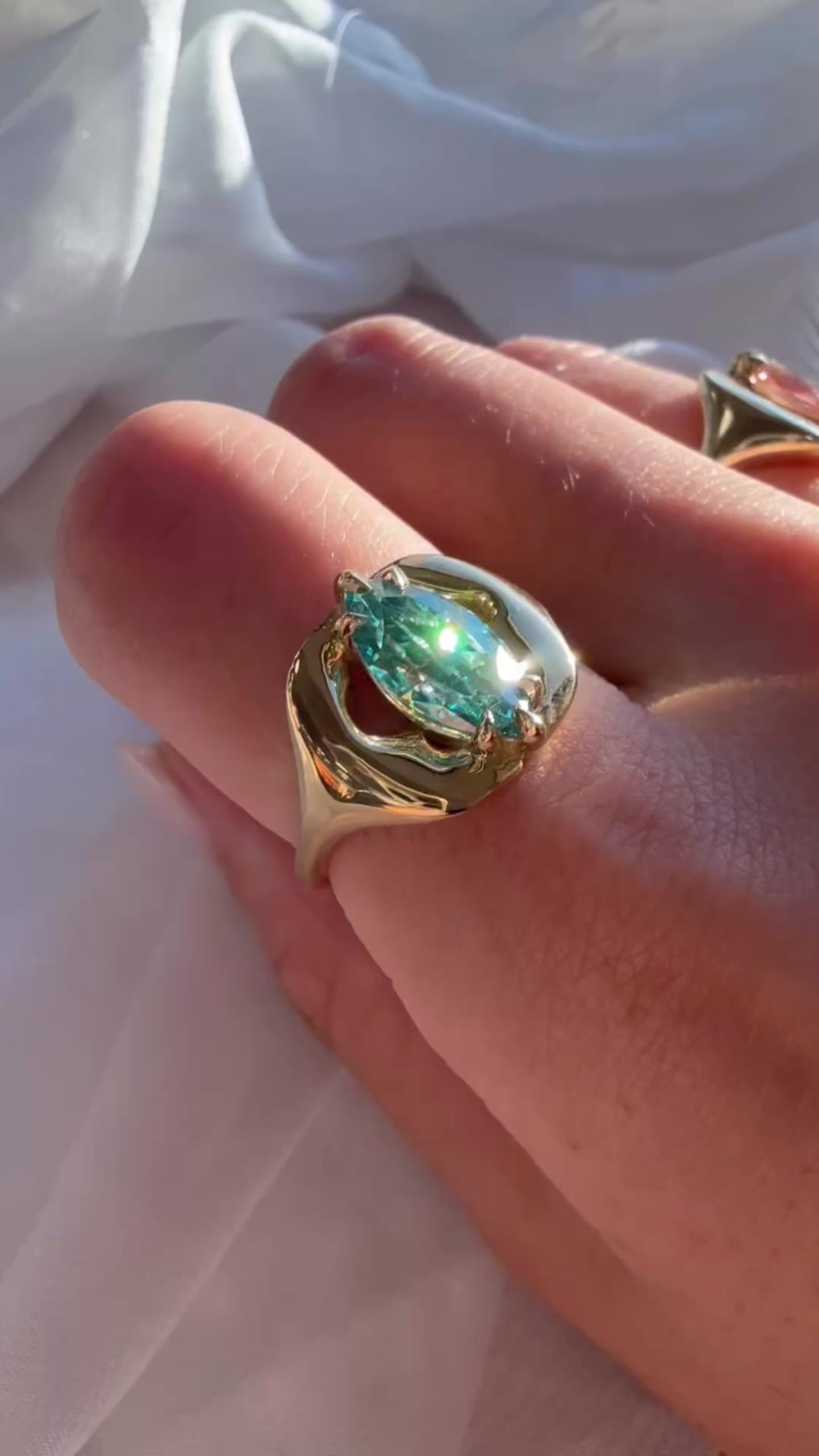 Soulgaze Teal Moissanite Ring