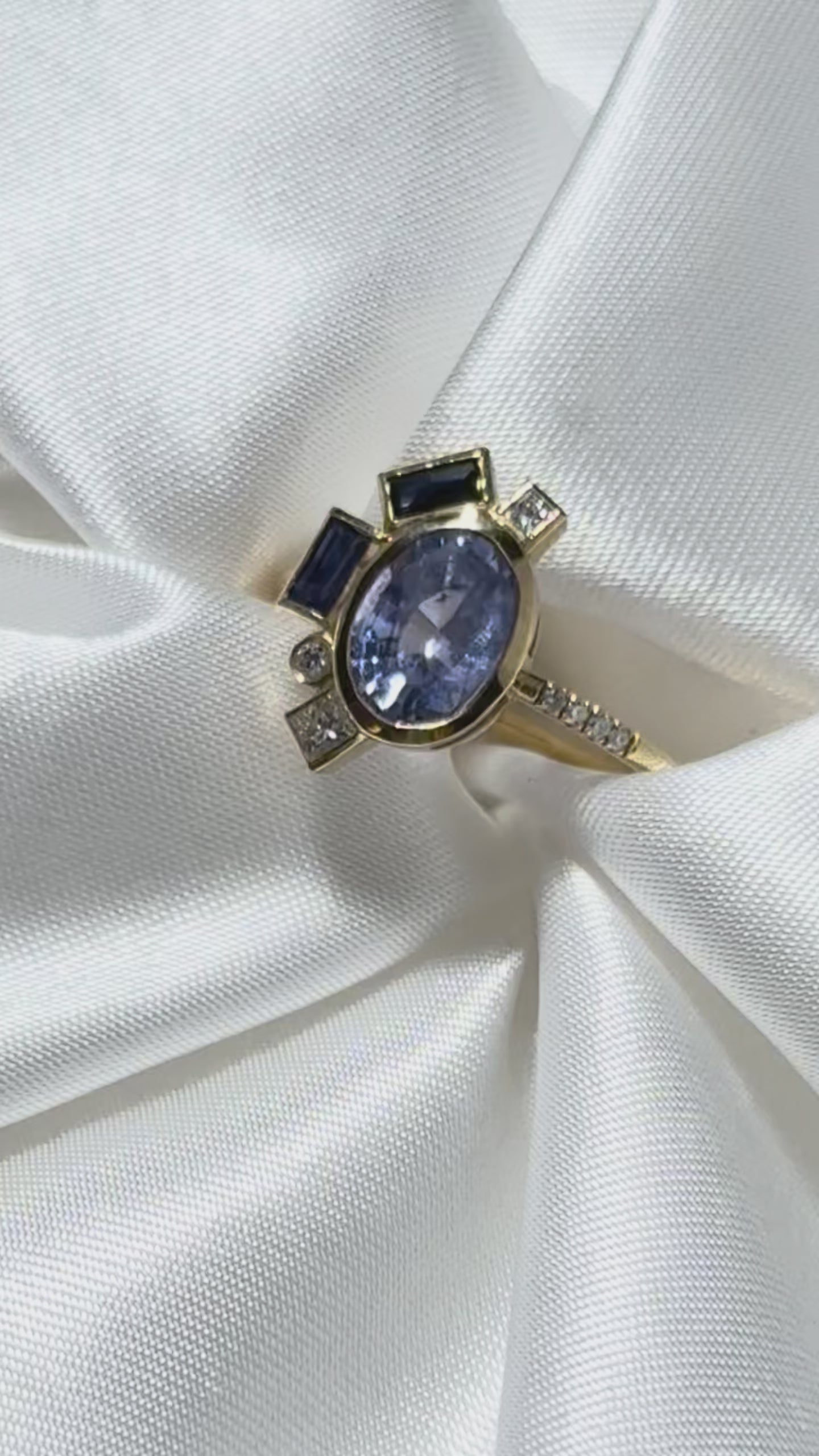 Bauhaus Aether Blue Sapphire Ring
